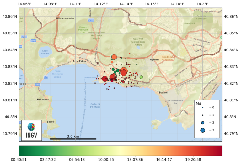 Sciame sismico ai Campi Flegrei, INGV registra 150 terremoti