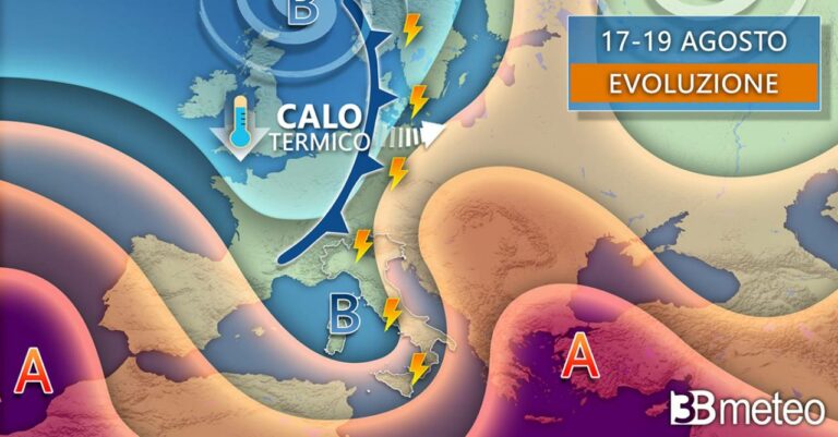 Nubifragi, temporali e calo temperature. Stop al caldo