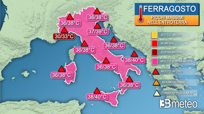 Meteo, Settimana di Ferragosto tra caldo intenso e temporali in montagna