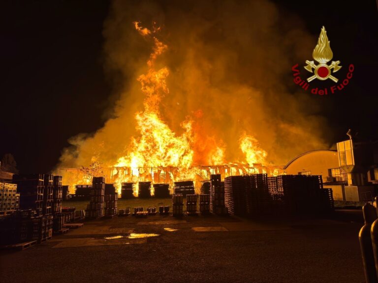 Sansepolcro, grave incendio in azienda di legnami